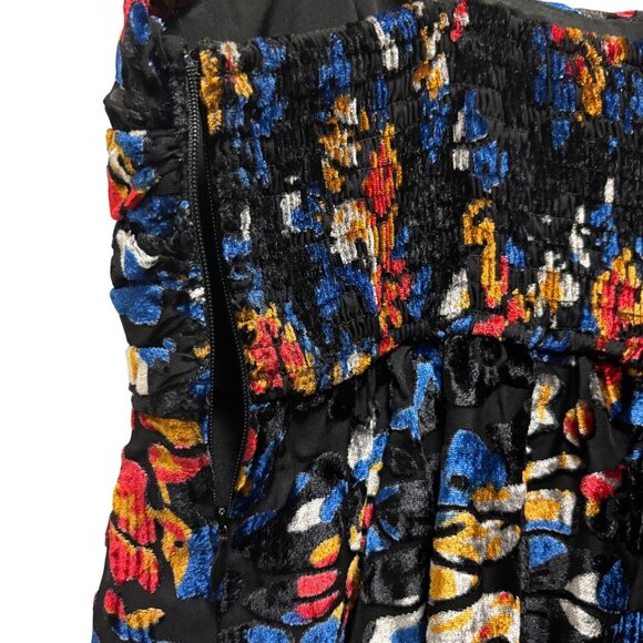 Anthropologie Hutch Velvet Floral Wide-Leg Jumpsuit Size XS Blue Pattern - Picture 6 of 10